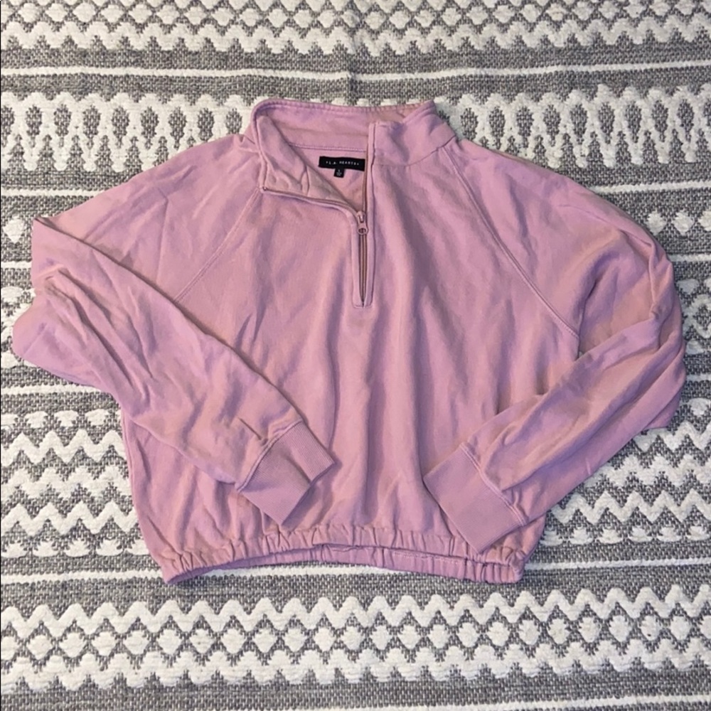pink cropped sweatshirt